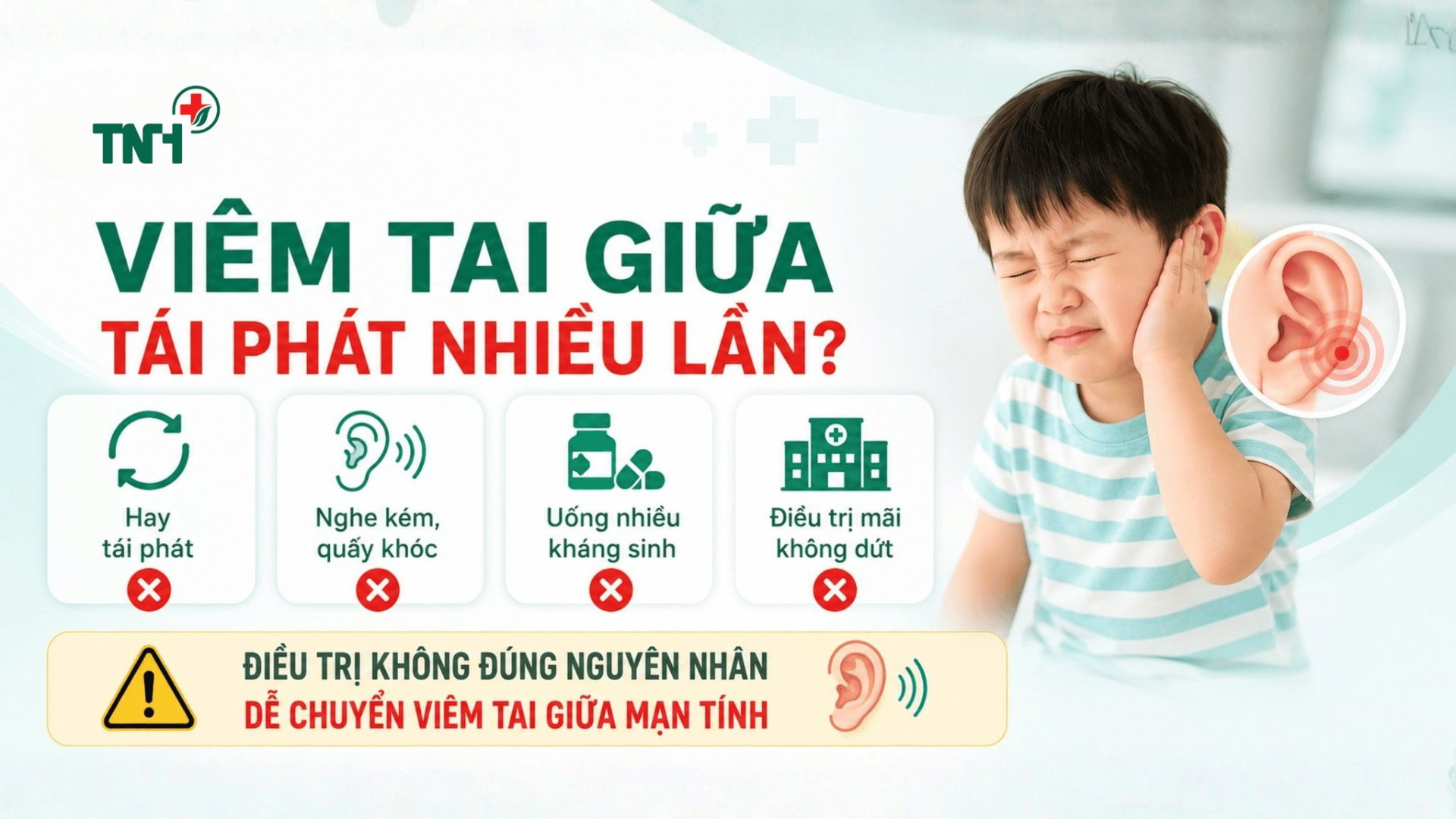 VIÊM TAI GIỮA TÁI PHÁT – UỐNG KHÁNG SINH KÉO DÀI VẪN KHÔNG KHỎI?