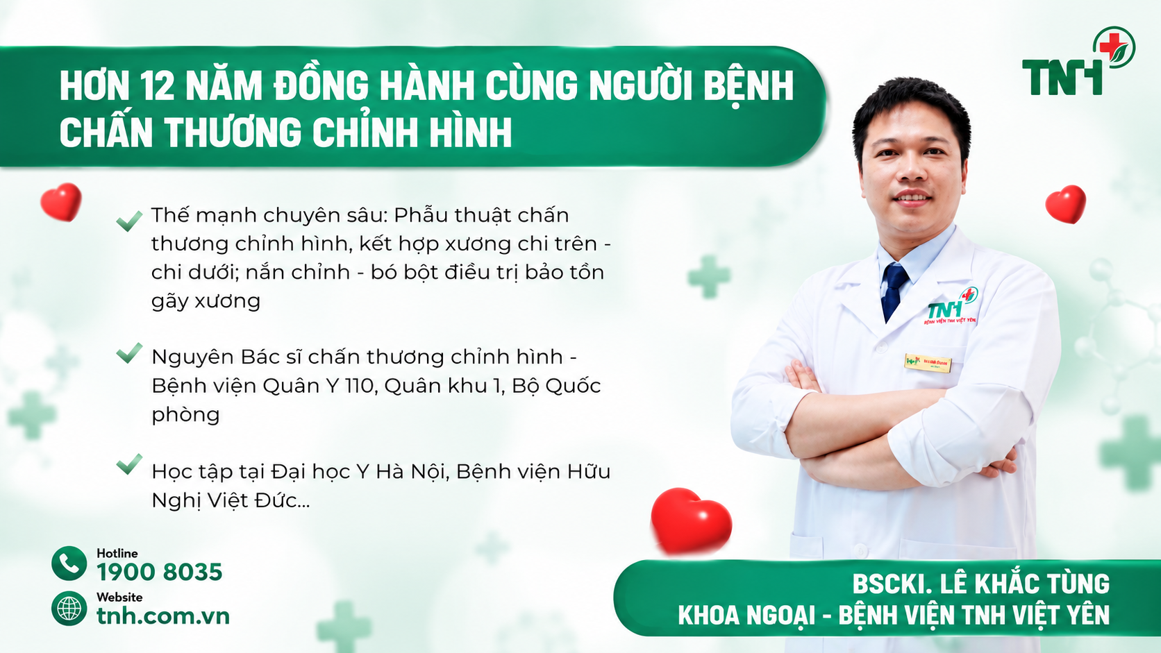 BSCKI. Lê Khắc Tùng – Hơn 12 năm đồng hành cùng người bệnh chấn thương chỉnh hình