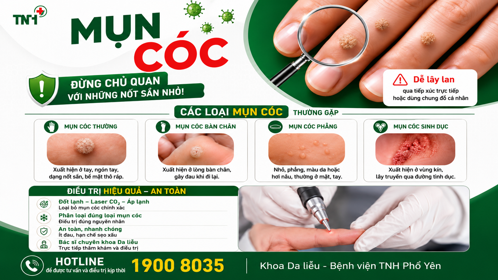 Mụn cóc do virus – Đừng chủ quan với những nốt sần nhỏ trên da